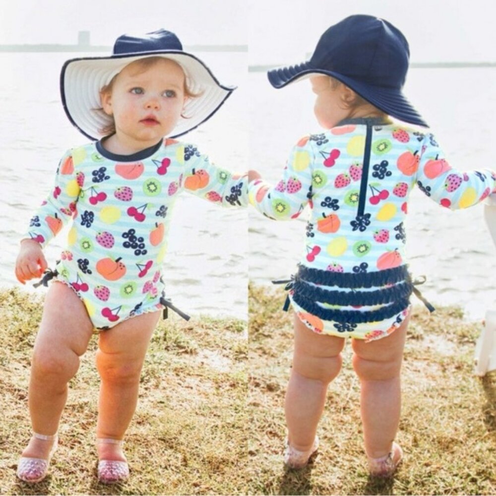 Ruffle Butts | Fruit Fiesta One Piece Rash Guard | Size 12-18 Months